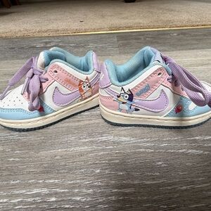 Kids Cartoon Sneakers with Purple and Blue Accents